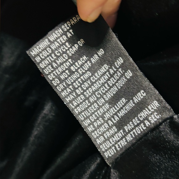 Nuage Full Length Black Faux Sheared Hooded Coat Medium - Picture 13 of 13